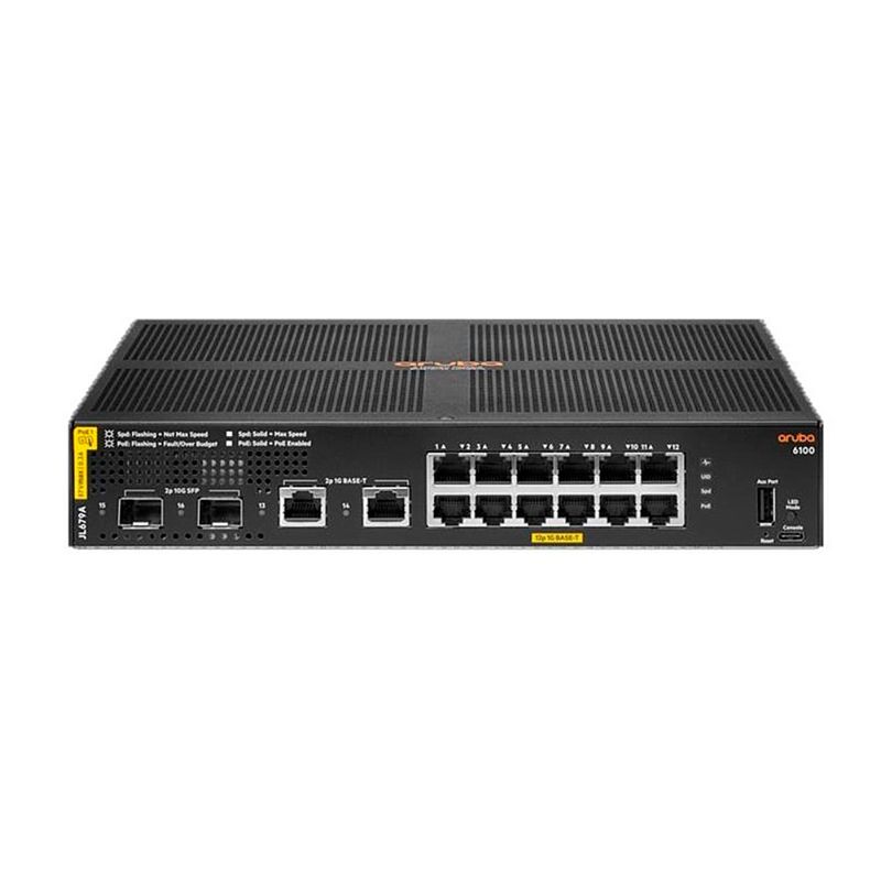 ARUBA - SWITCH ARUBA CX 6100 12G CLASE 4 POE 2G2 SFP+ 139W PN JL679A