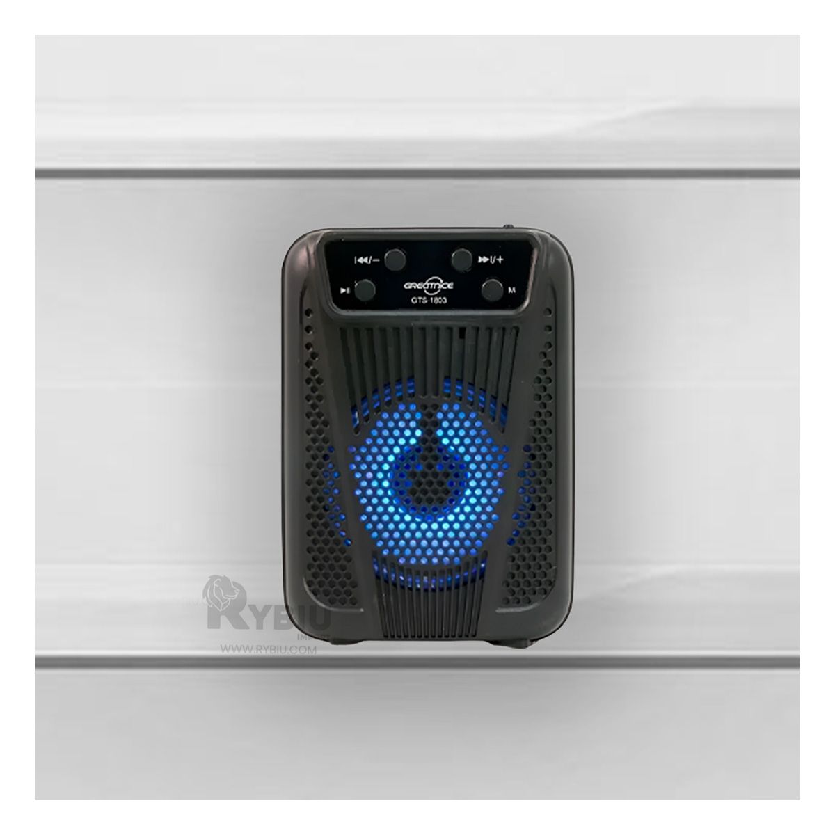 GENERICO - Parlante con Diseño Estetico en Negro Y+Regalo Stickers