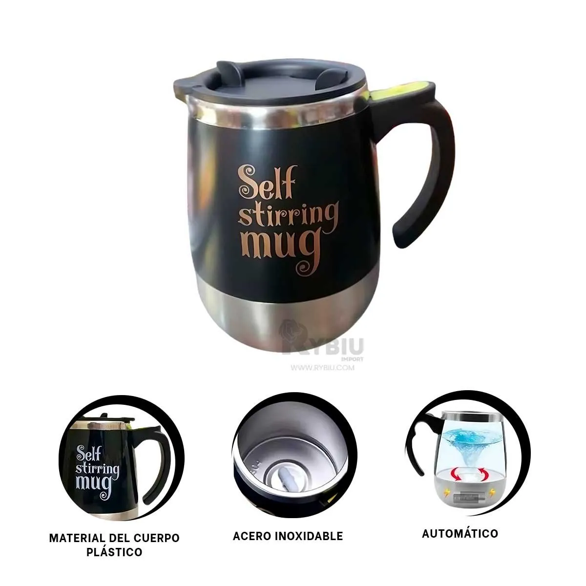 GENERICO - Vaso para Batir de Plastico de Color Negro Y+Gift MiniAgenda