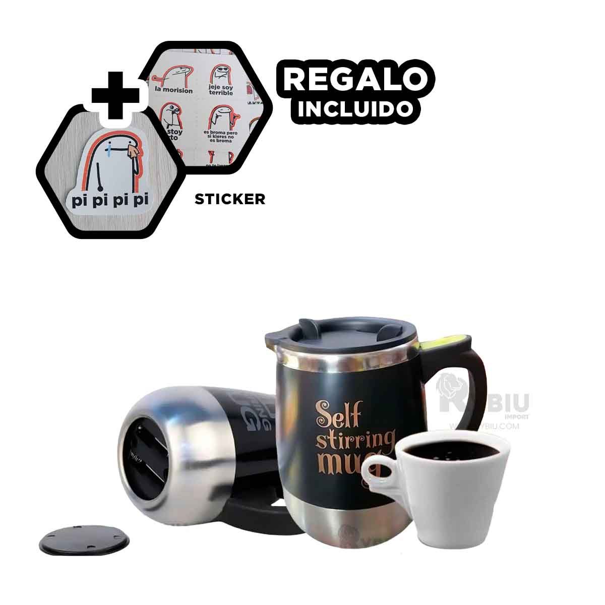 GENERICO - Vaso sin Pilas Triple A Batidor en Negro Y+Regalo Stickers