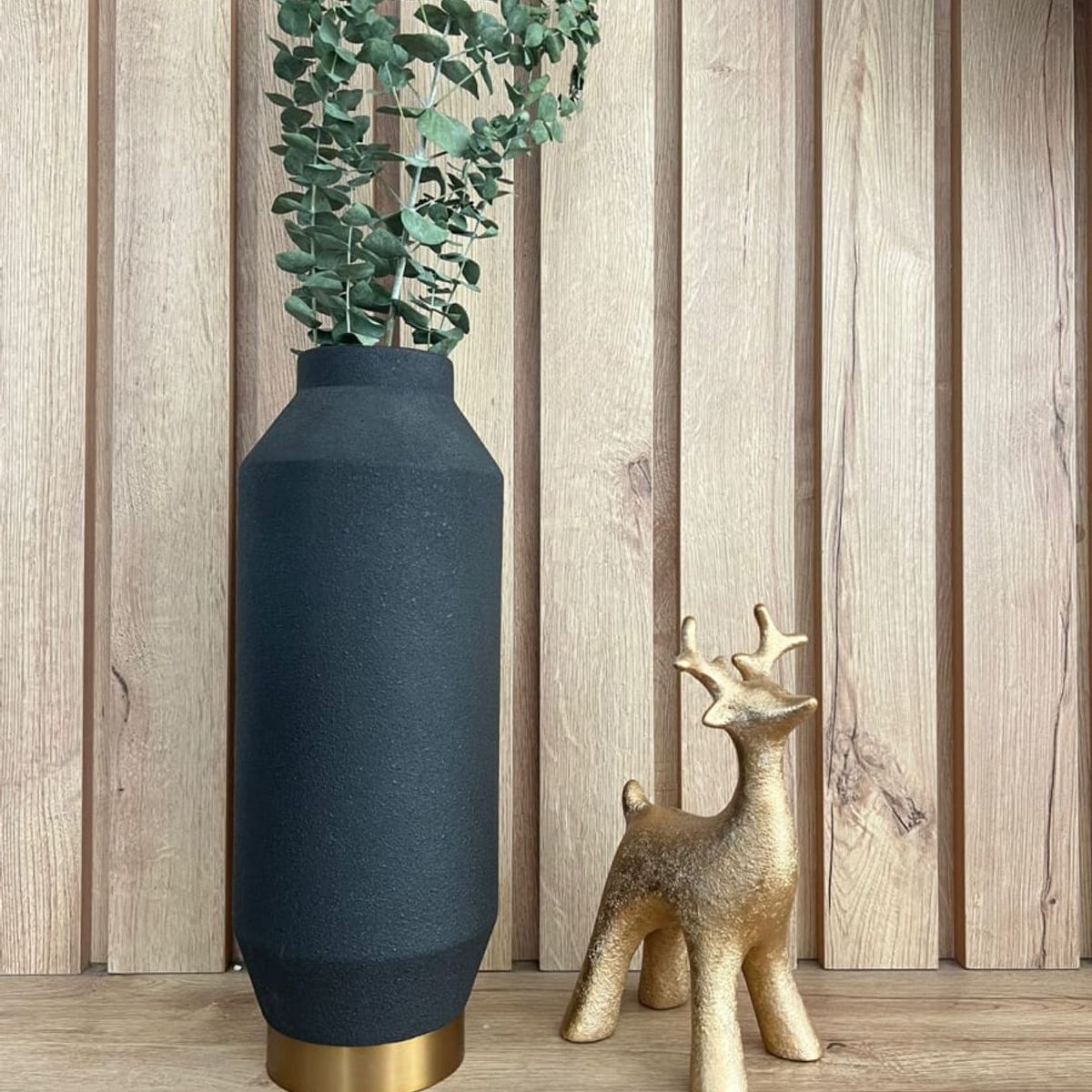 MAP DESIGN HOME - Jarron Florero More Tempo Negro Grafito 15x36 cm