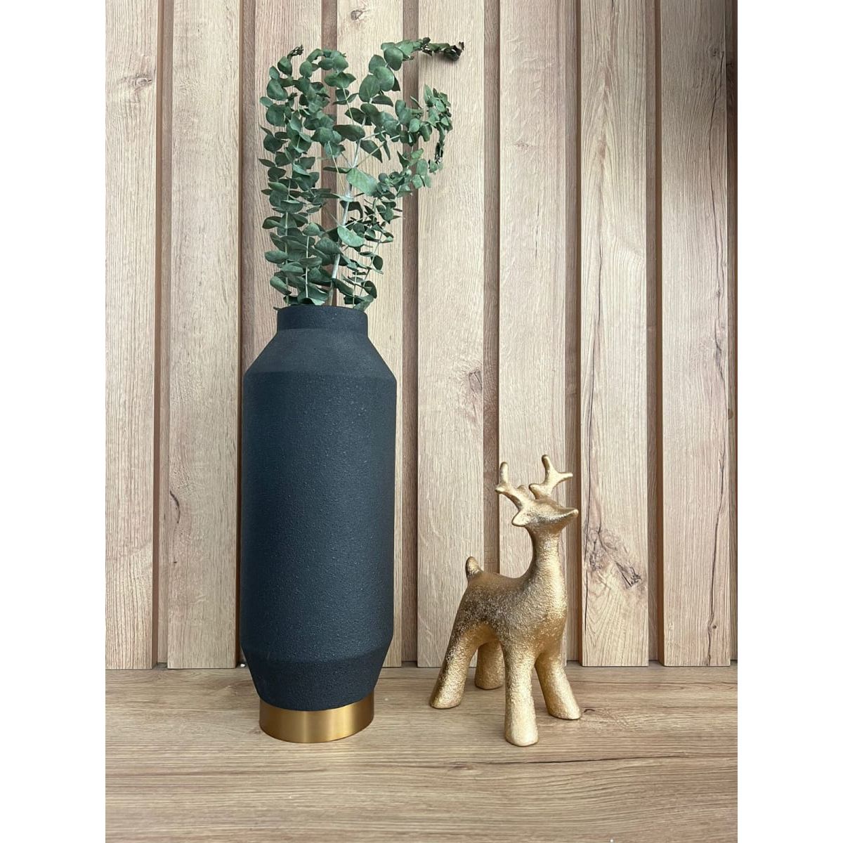 MAP DESIGN HOME - Jarron Florero More Tempo Negro Grafito 15x36 cm