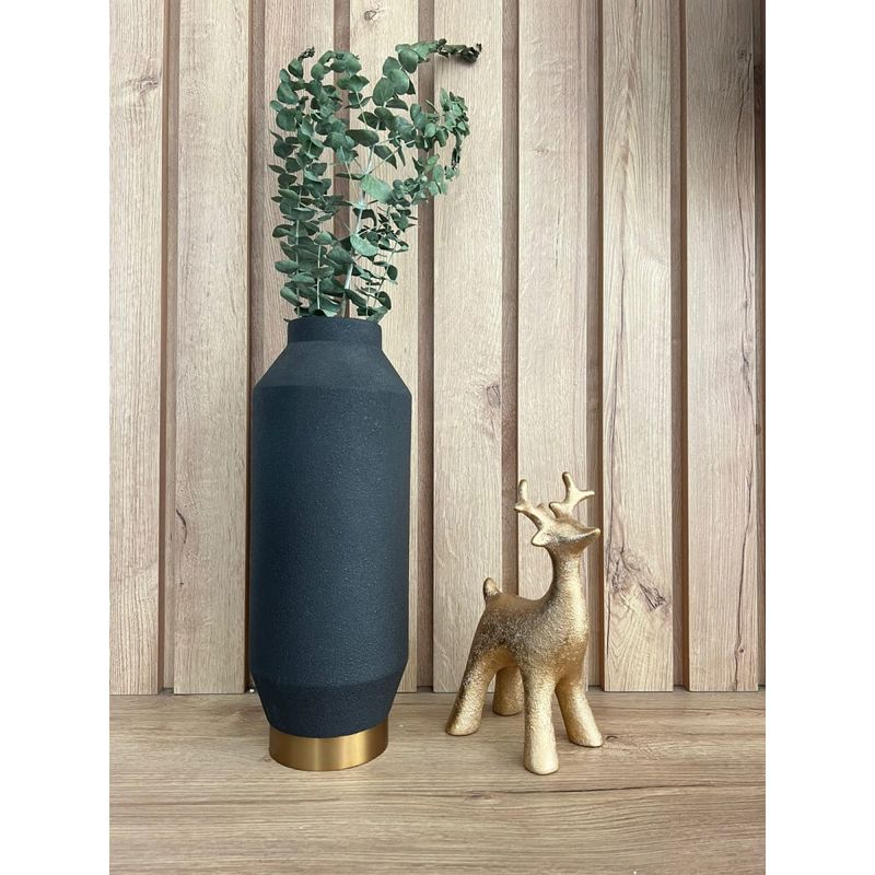 MAP DESIGN HOME - Jarron Florero More Tempo Negro Grafito 15x36 cm