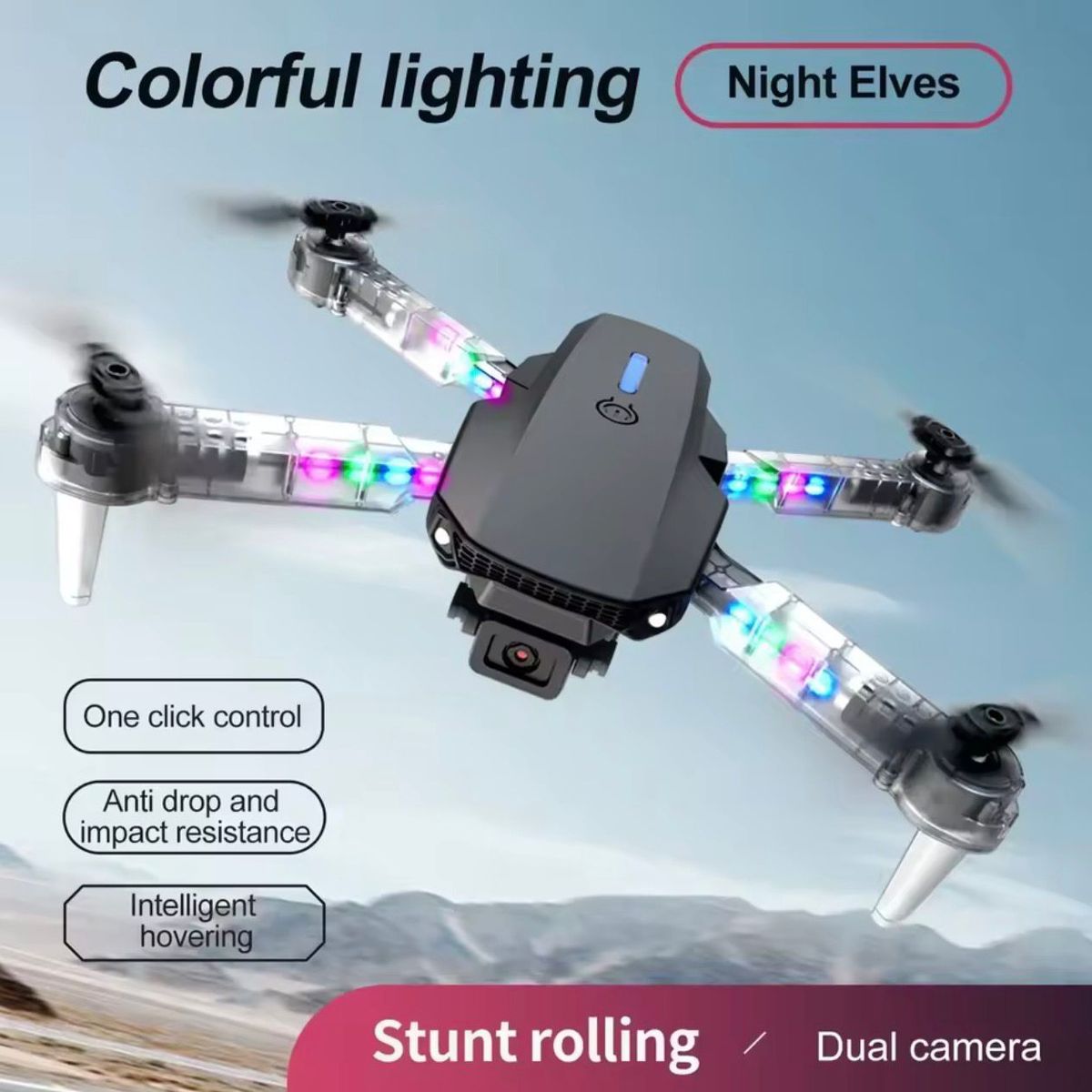 GENERICO - Drone E88 MAX MEJORADO GPS RGB Camara Dual UHD Novedad Juguete