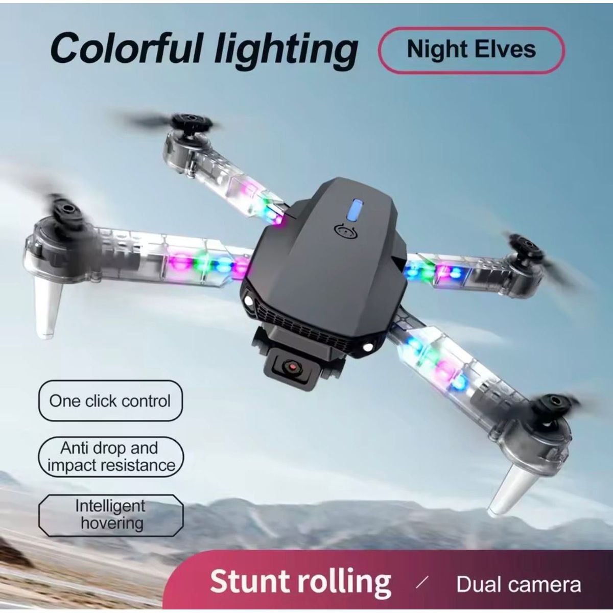 GENERICO - Drone E88 MAX MEJORADO GPS RGB Camara Dual UHD Novedad Juguete