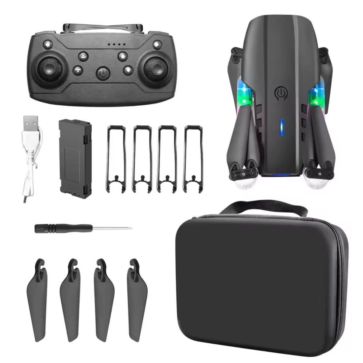 GENERICO - Drone E88 MAX MEJORADO GPS RGB Camara Dual UHD Novedad Juguete