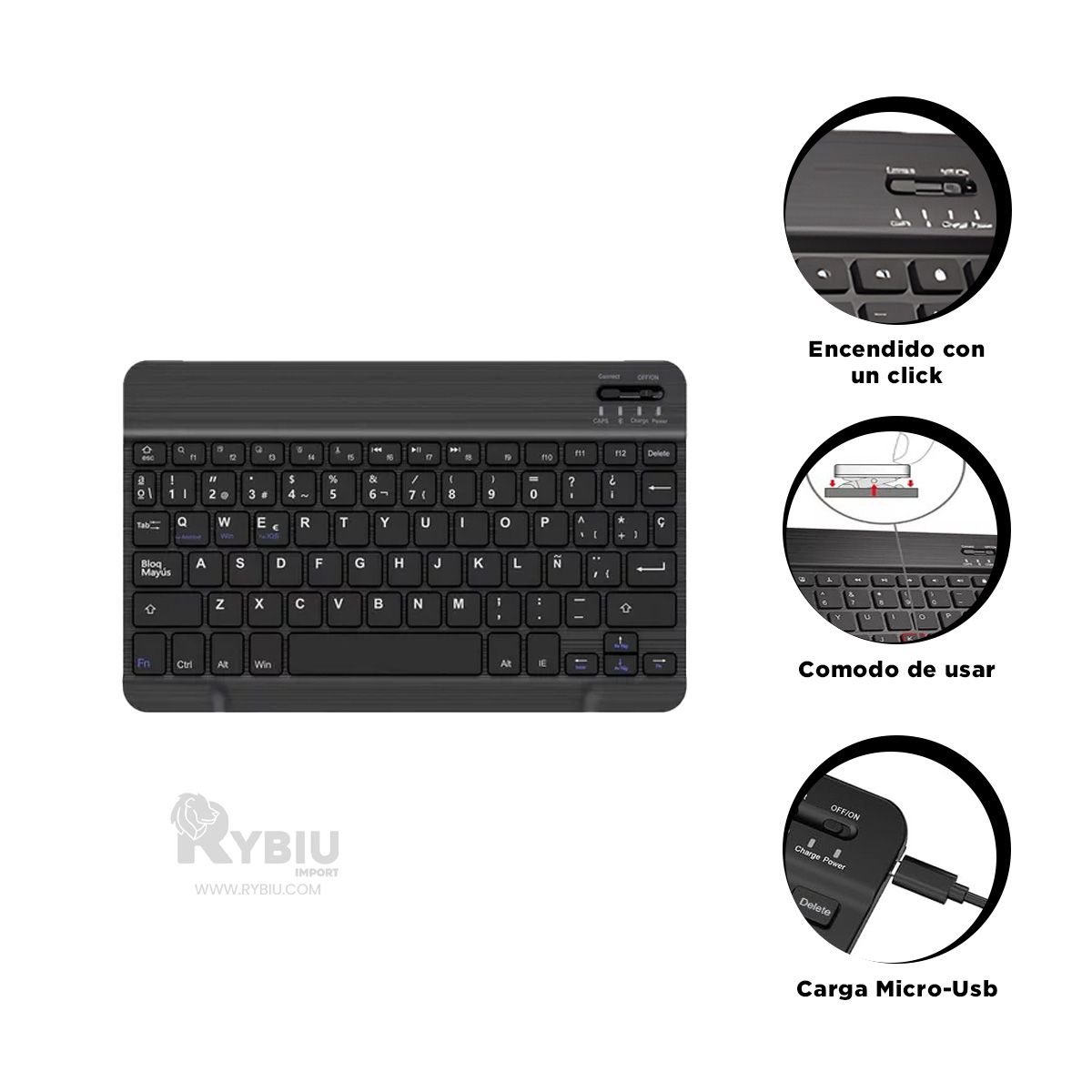 GENERICO - Kit de Teclado y Mouse Bluetooth en Color Negro