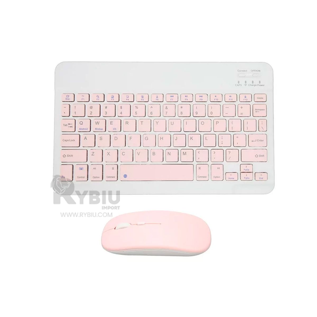 GENERICO - Set Portatil Mouse y Teclado Tono Rosado Y+Gift MiniAgenda