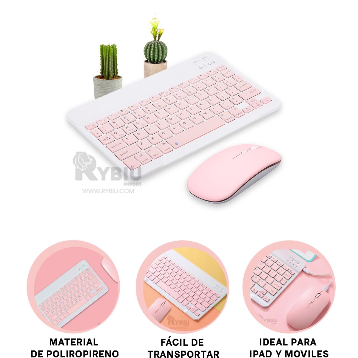 GENERICO - Set para Gamers de Mouse y Teclado Rosado Y+Regalo Agendita