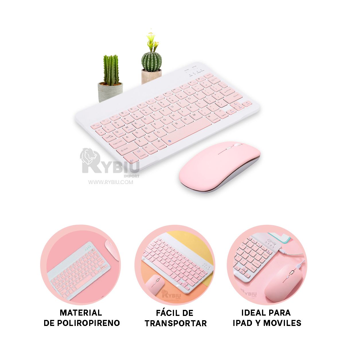 GENERICO - Set para Gamers de Mouse y Teclado Rosado Y+Regalo Agendita