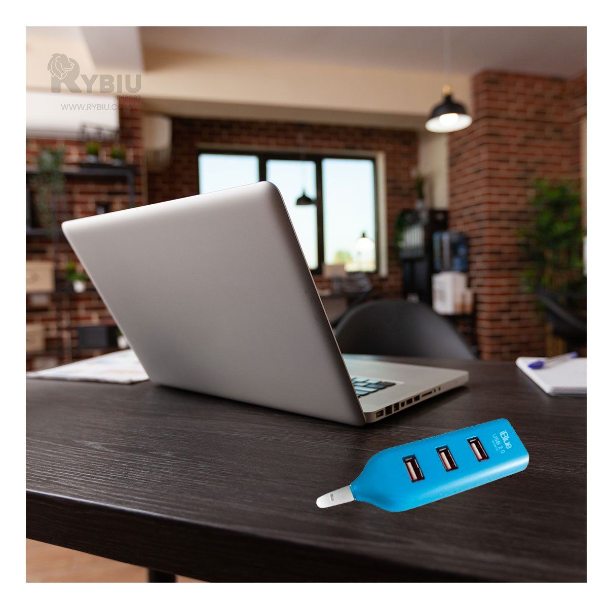 GENERICO - Hub Transportable 4 Puertos Usb 20 de Tono Turqueza