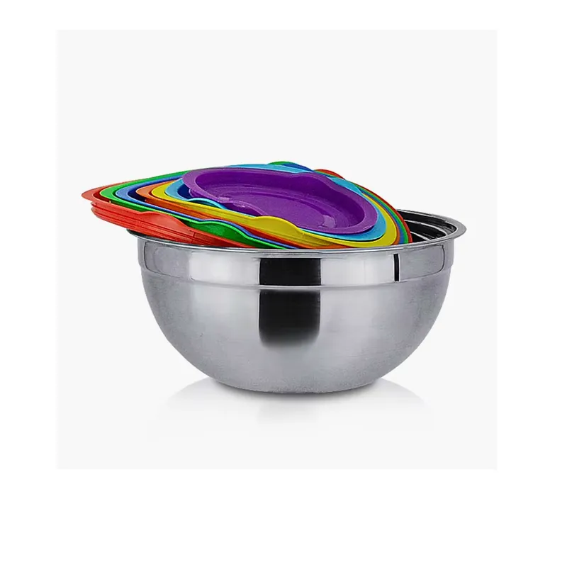 GENERICO - JUEGO DE BOWL DE ACERO INOXIDABLE CON TAPA 5 PZAS