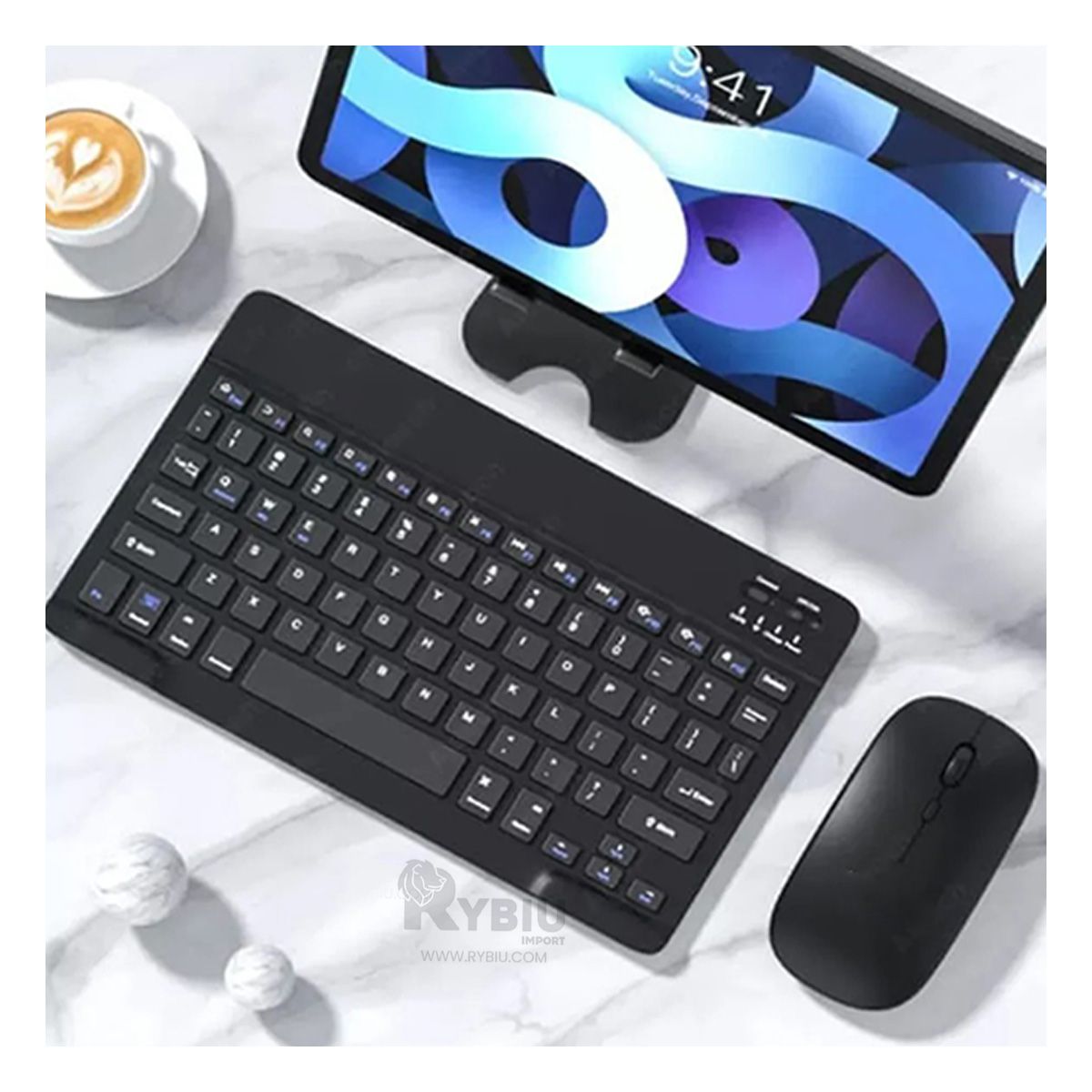 GENERICO - Set Ergonomico para PC Color Negro Y+Envoltorio de Regalo