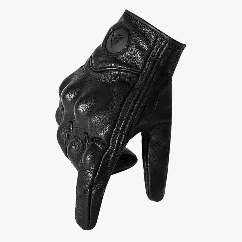 MOTOWOLF - GUANTES DE CUERO NEGRO TALLA M