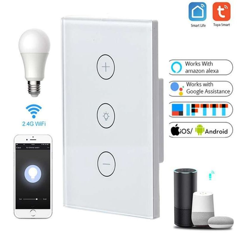 MN ELECTRONICS - Dimmer Atenuador De Luz Interruptor Wifi de pared Tuya DS-172