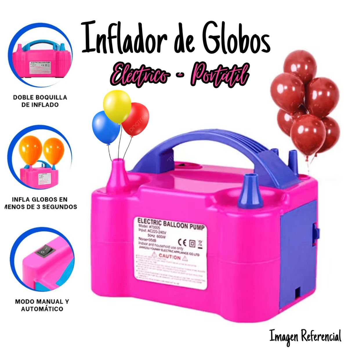 GENERICO - Inflador de Globos Eléctrico