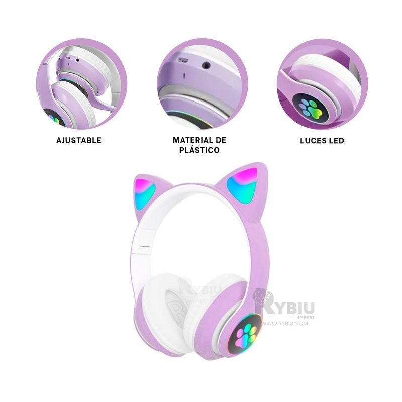 GENERICO - Orejera Funcional y con Buen Sonido Morado Y+Ligas de Regalo