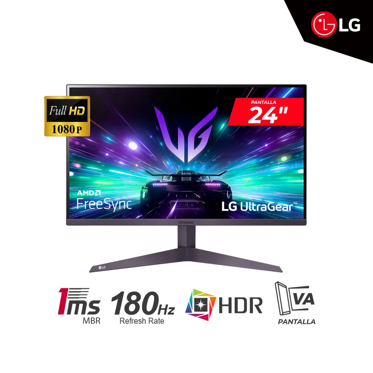 LG - MONITOR GAMING LG ULTRAGEAR 24GS50F-B 24 VA FHD 180Hz 1ms FreeSync