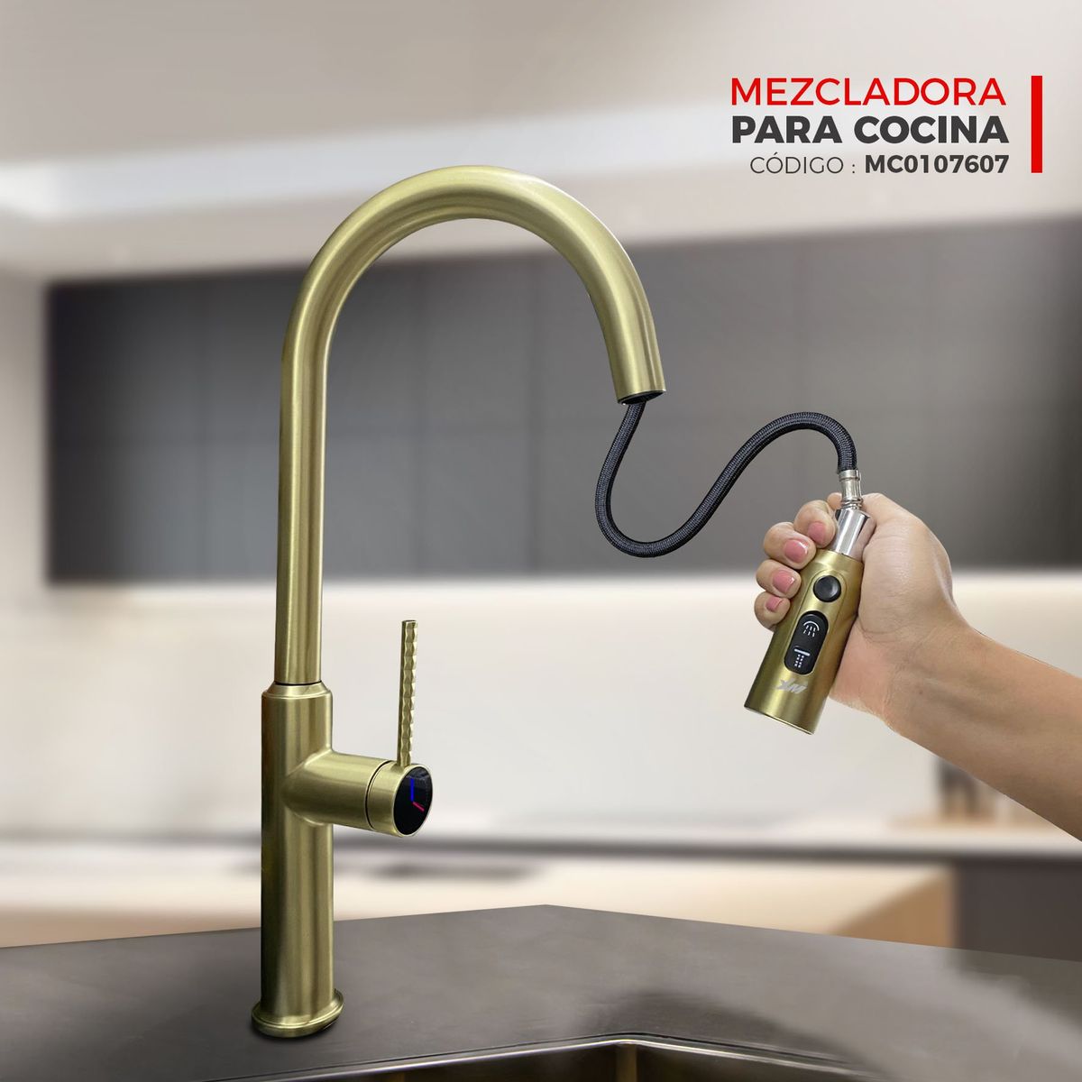 XM - MEZCLADORA DE COCINA EXTRAÍBLE AL MUEBLE DORADO MC0107607