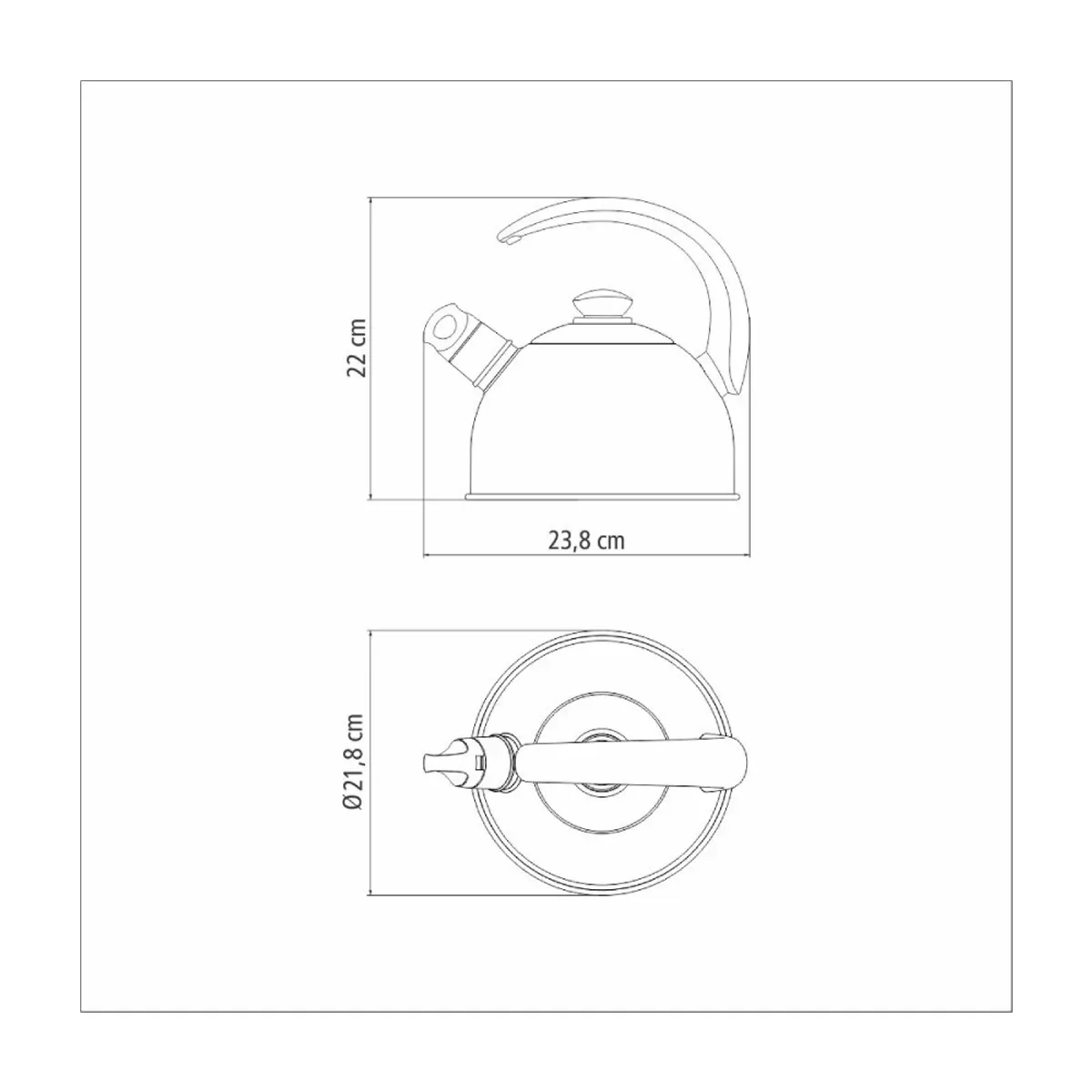 TRAMONTINA - Tetera Tramontina con silbato de acero inoxidable 3 L 61483023