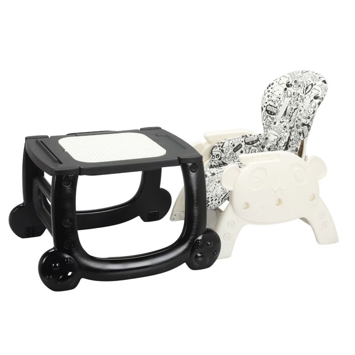 GENERICO - Silla de Comer para Bebe 3 en 1 Osito Negro