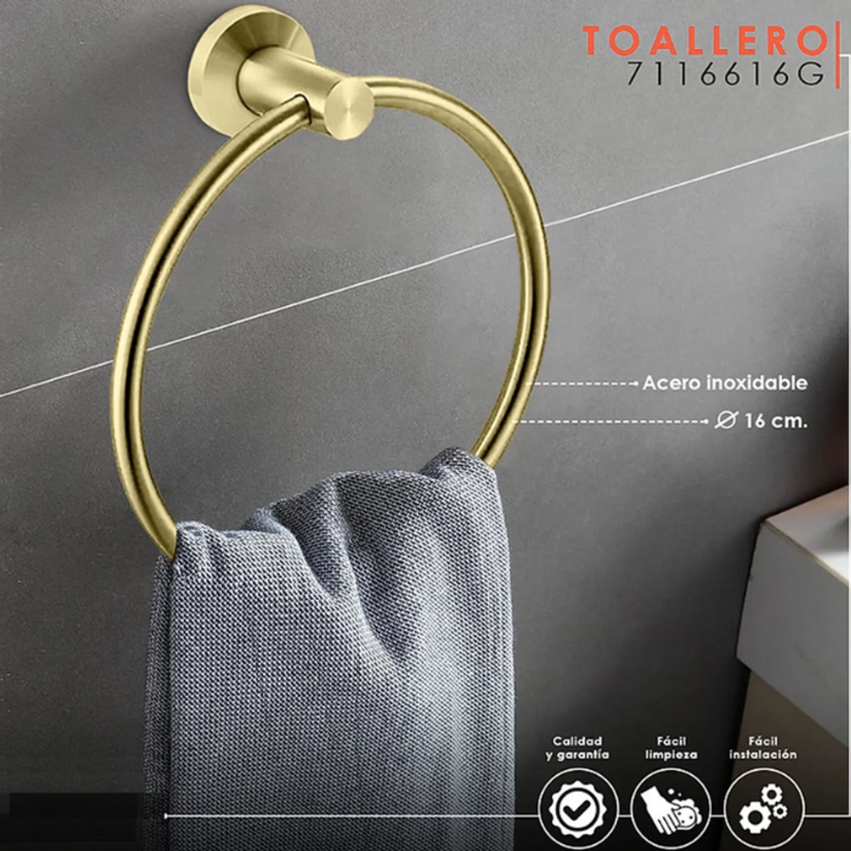 XM - TOALLERO DORADO 7116616G