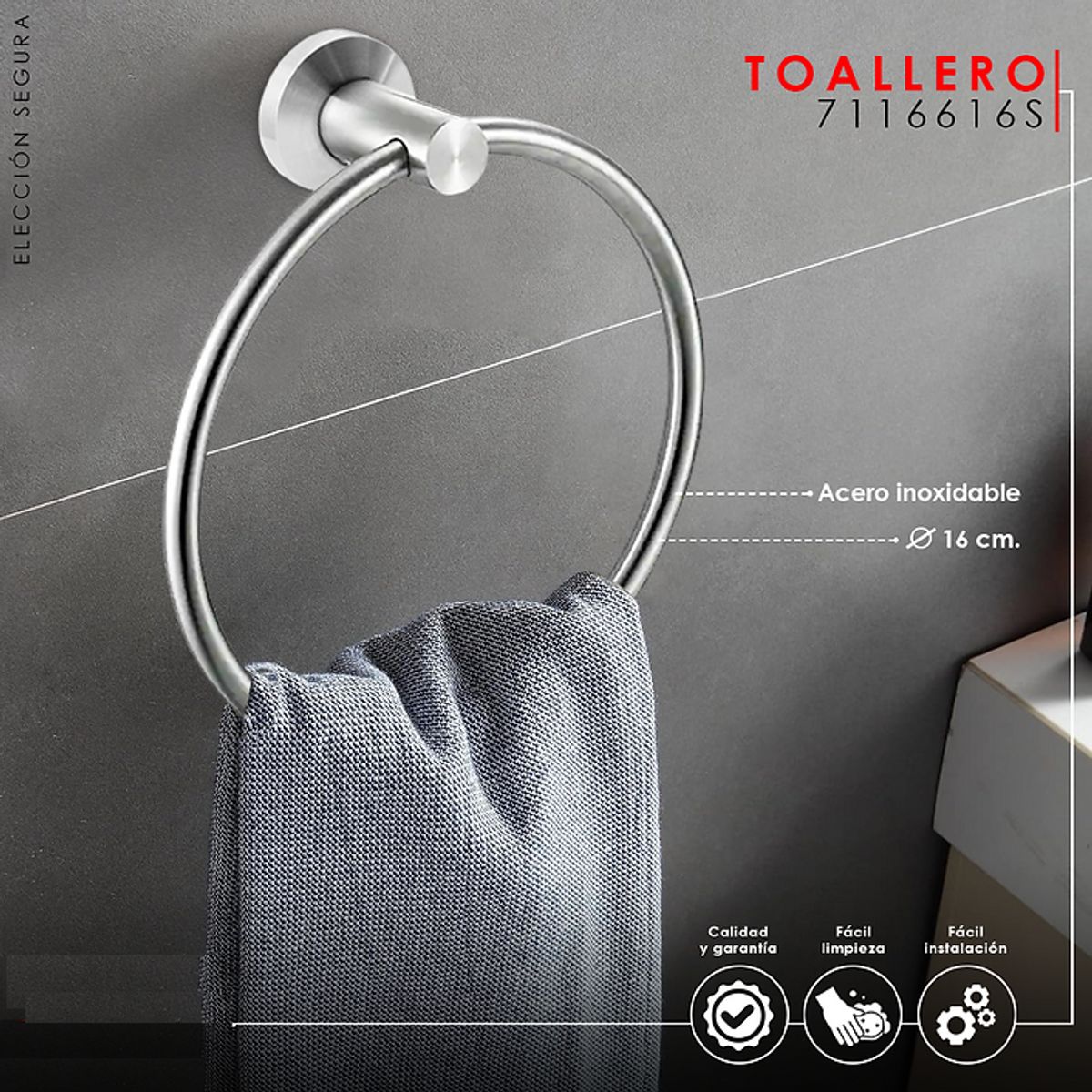 GENERICO - TOALLERO ARO SATINADO 7116616S