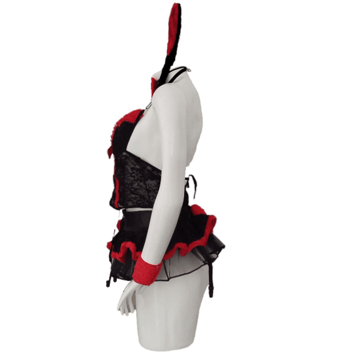 GENERICO - DISFRAZ DE CONEJITA PARA MUJER COLOR ROJO LENCERIA SEXY EN TALLA S-M-L