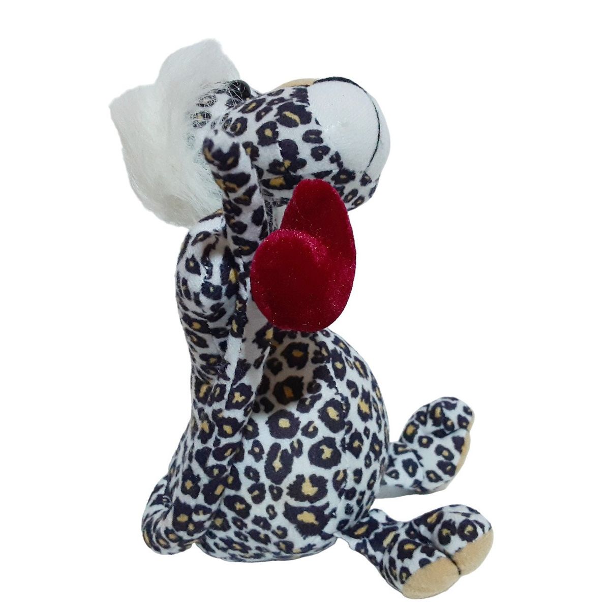 GENERICO - Peluche Leopardo Blanco Cola Corazon 24cm