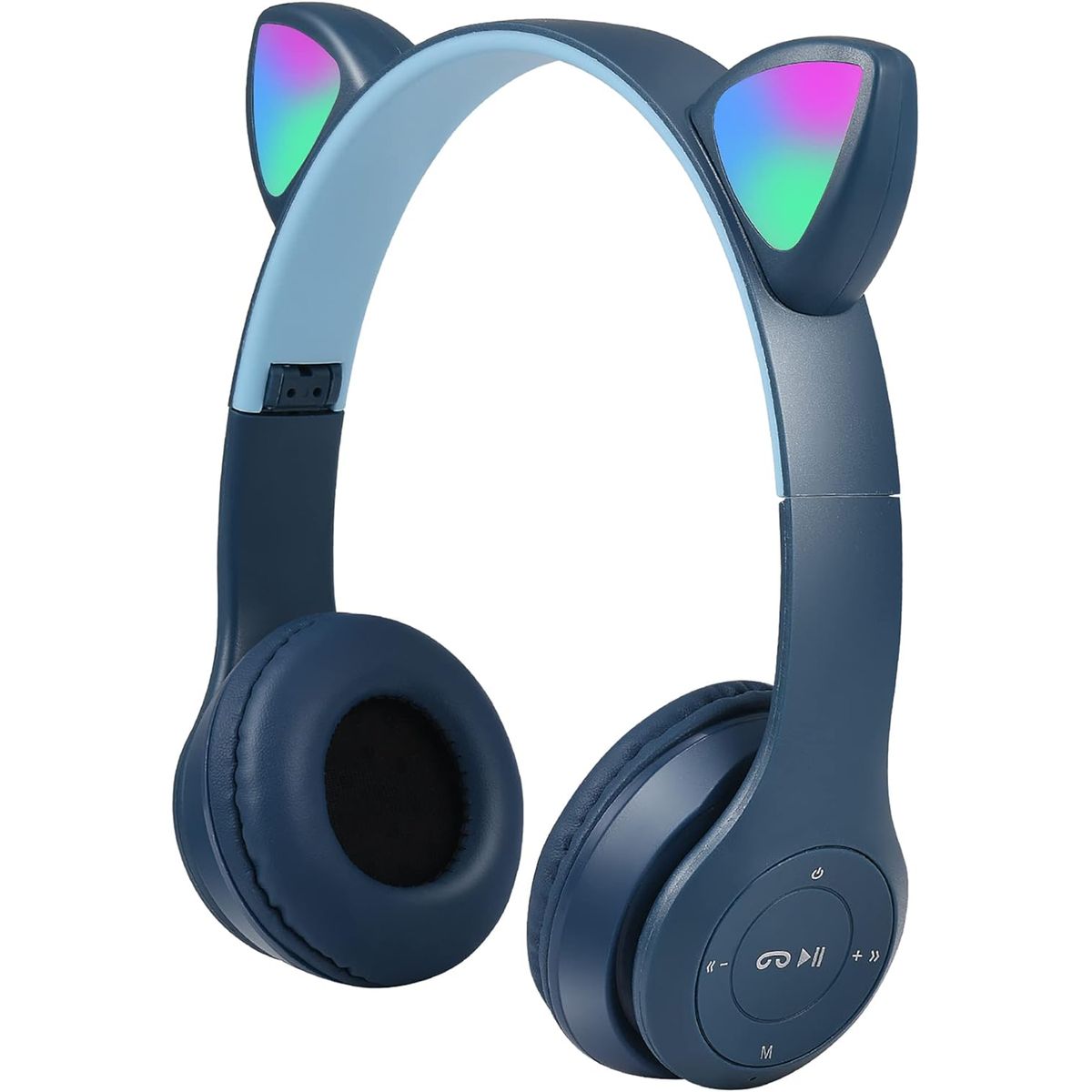 GENERICO - Audífonos Cat Orejas de Gato LED Bluetooth con Micrófono - acero