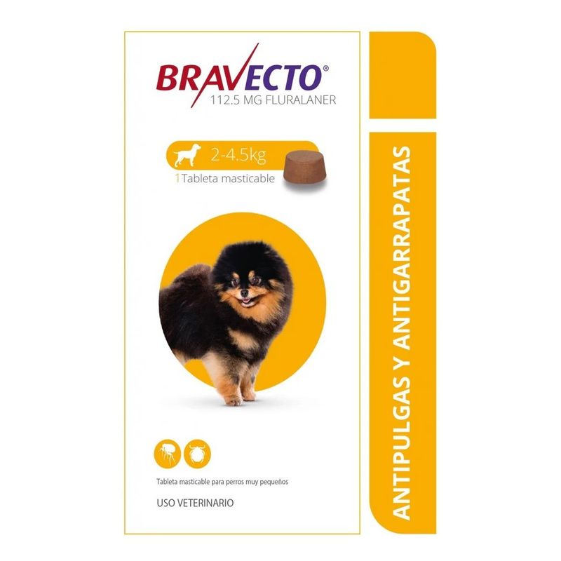 BRAVECTO - Antipulgas Bravecto para perros de 2 a 4.5 kg