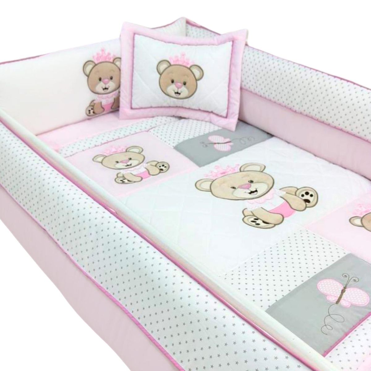 BABY MERINOS - Set de Cuna y 4 protectores - Prestige - Osita Reina