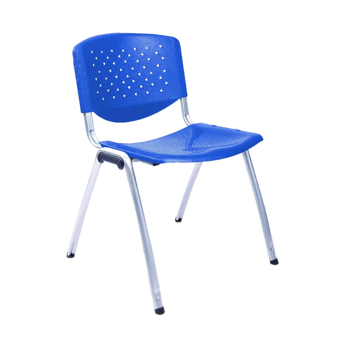 OFIDEAS - Silla de Oficina Visita Prisma Tubo Gris Asiento Azul Ofideas