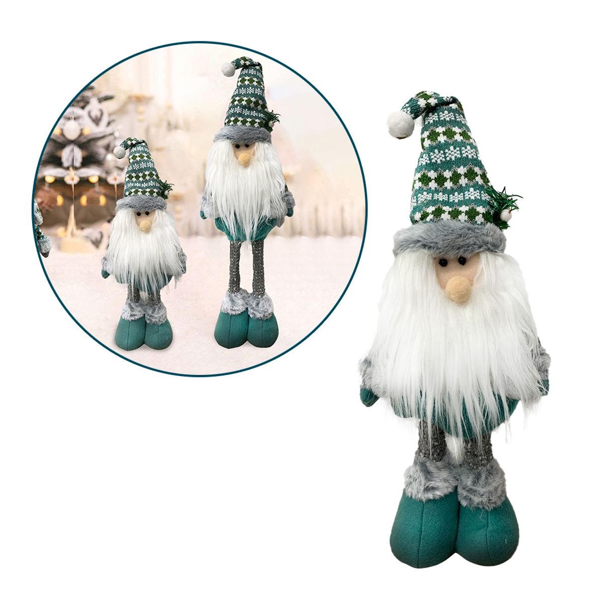 BUYPAL - Patilargo Papa Noel Verde Decoración Navideña