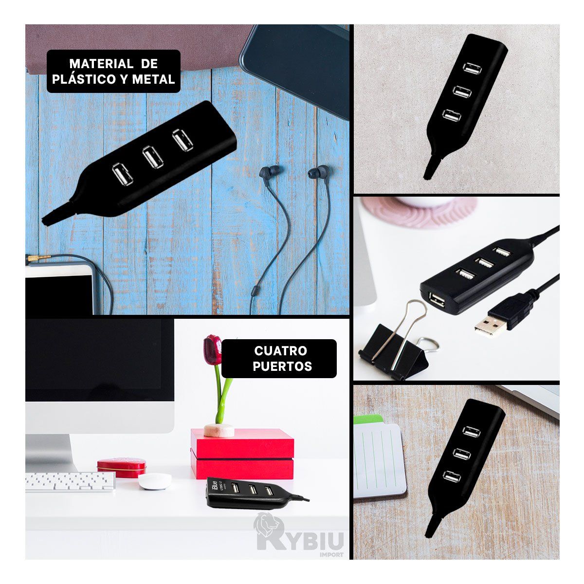 GENERICO - Extension para USB 20 Alta Negro Y+Gift MiniAgenda