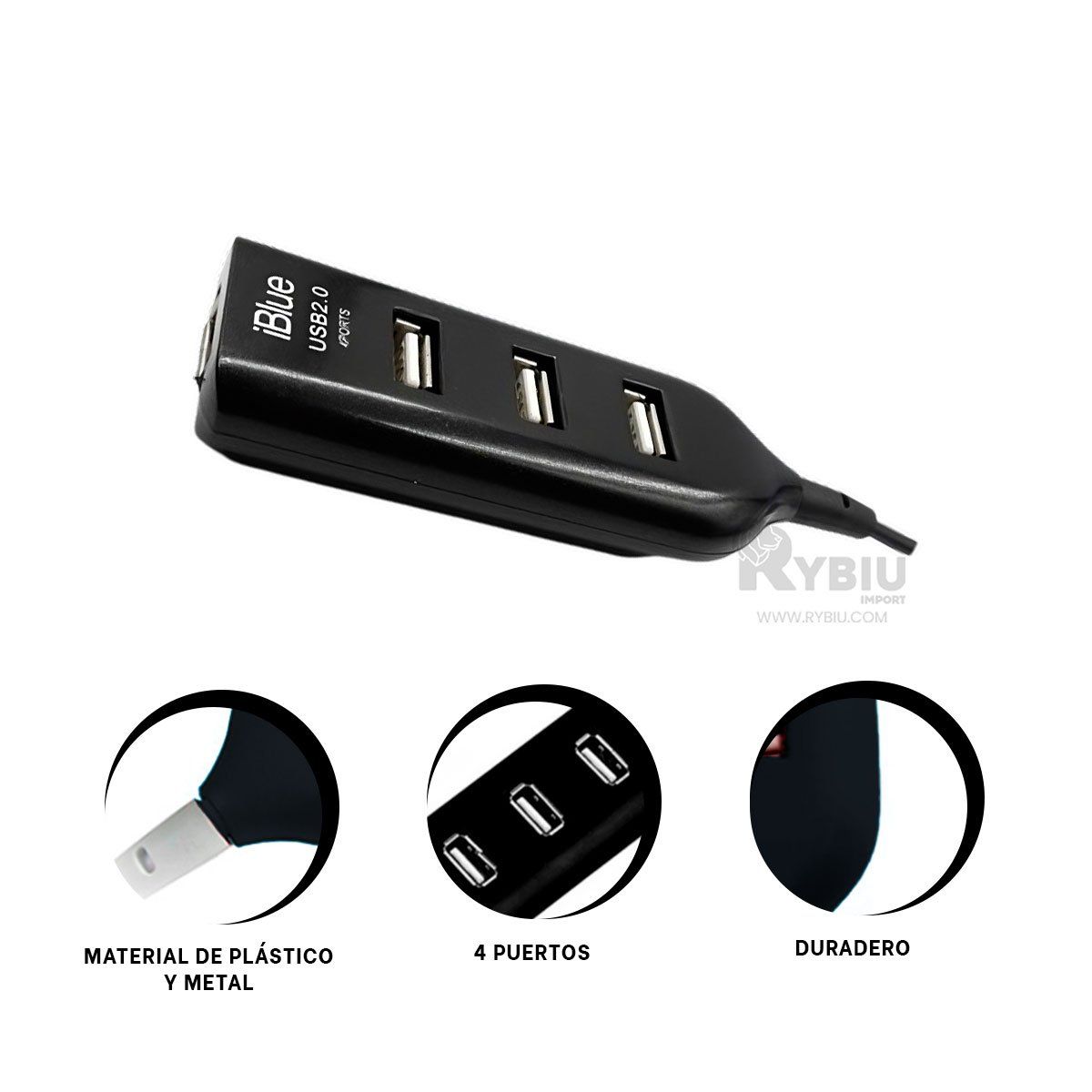 GENERICO - Extension para USB 20 Alta Negro Y+Gift MiniAgenda