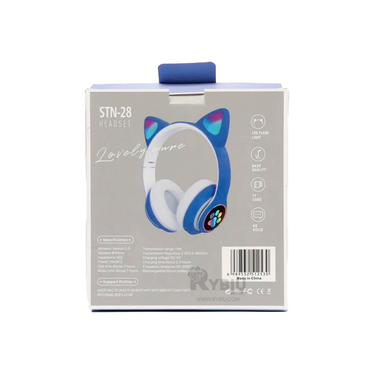 GENERICO - Auriculares con Estilo de Cat Tono Azul Y+Gift Stickers