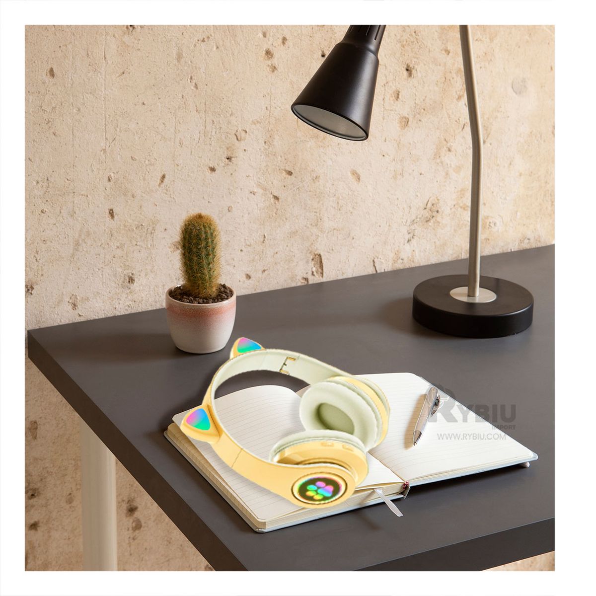 GENERICO - Auriculares Luminosos Color Amarillo Y+Envoltorio de Regalo