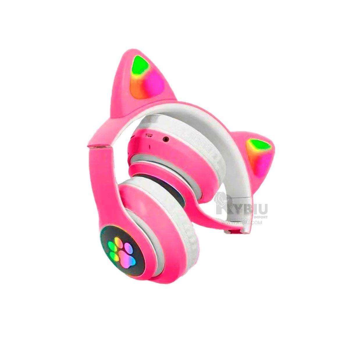 GENERICO - Auriculares Luminosos Color Fucsia Y+Envoltorio de Regalo