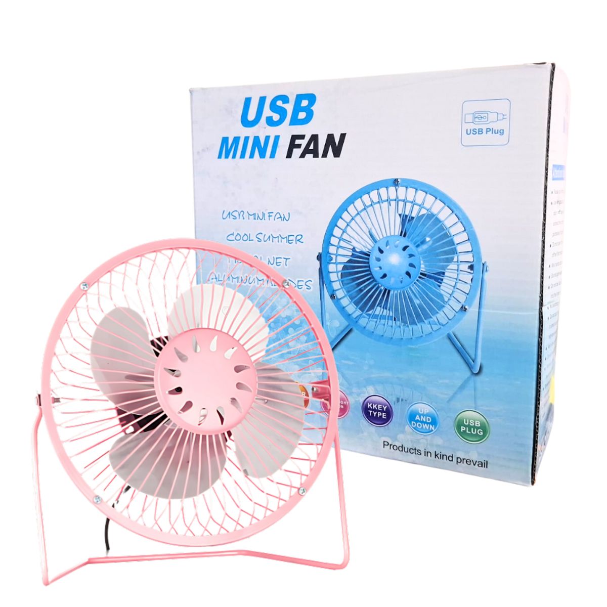GENERICO - Ventilador de Metal 20cm USB Portátil Oficina Escritorio Rosado