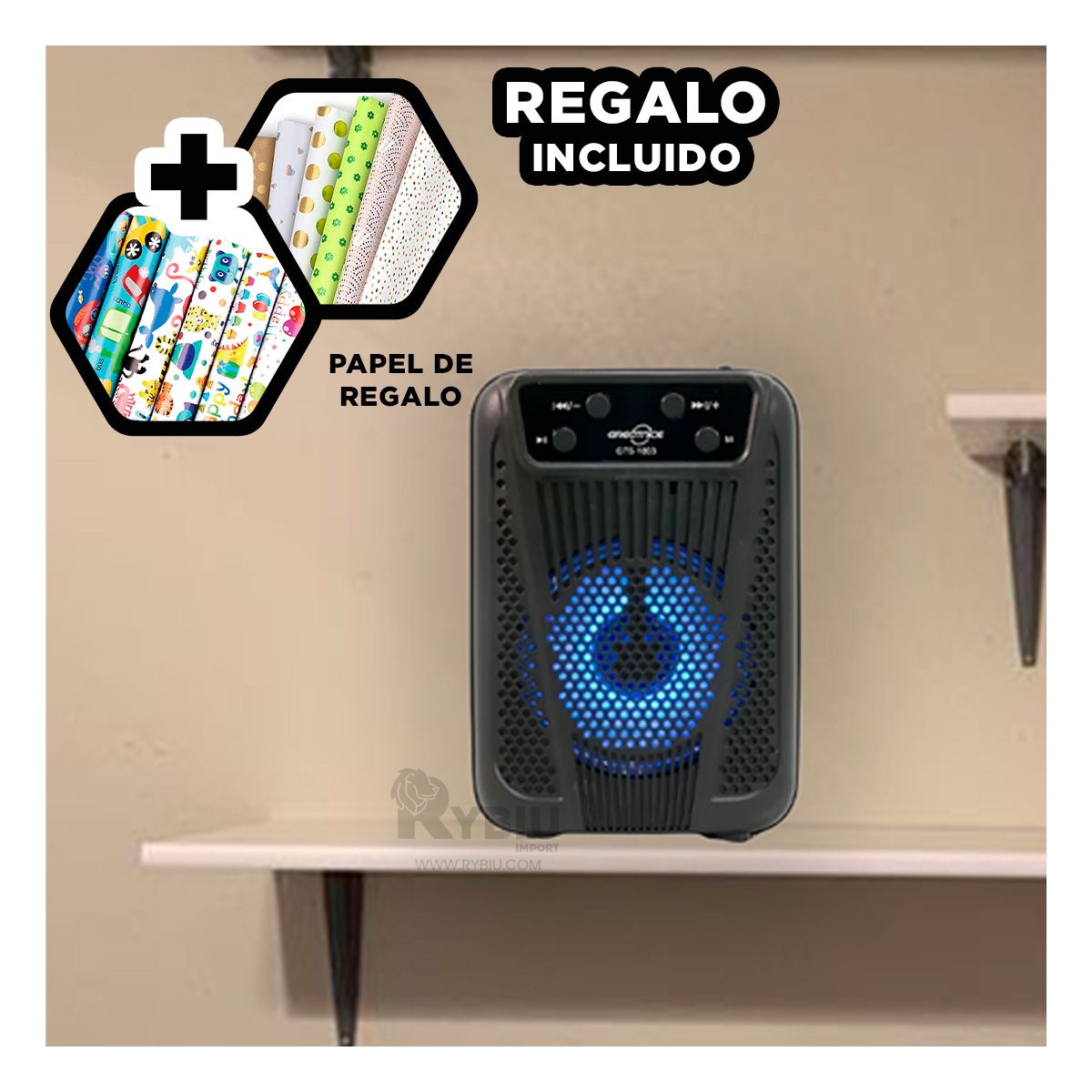 GENERICO - Altavoz de Modelo Clasico de Color Negro Y+Regalo Agendita