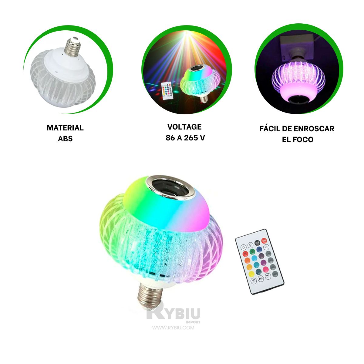 GENERICO - Luz con Voltaje de 86 a 265 de Multicolor Y+Gift MiniAgenda