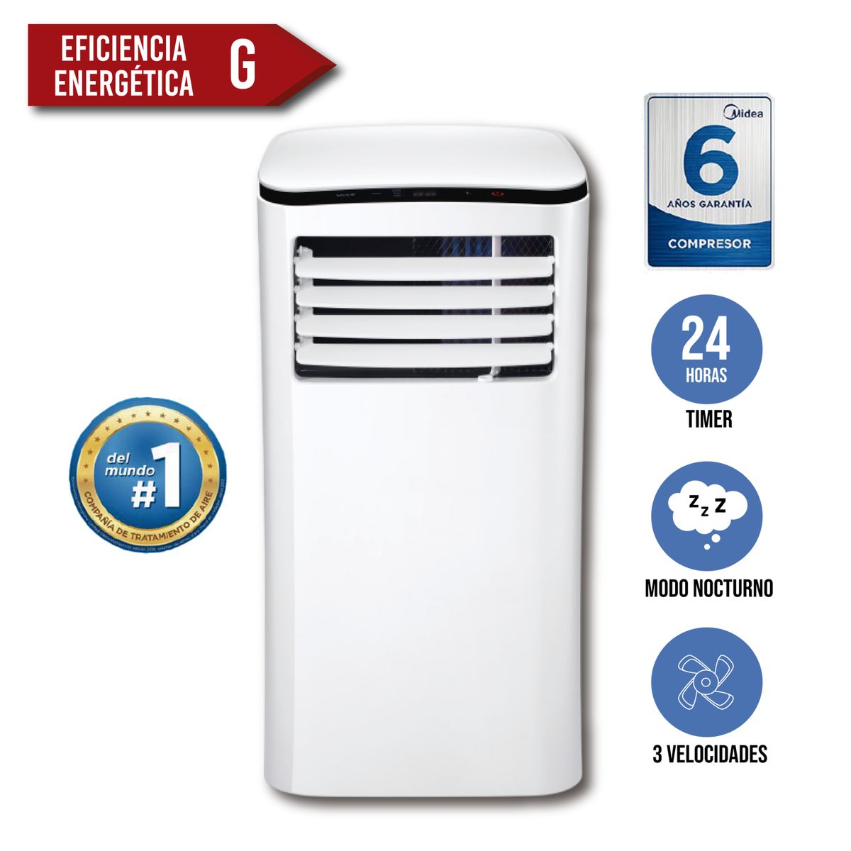 MIDEA - AIRE ACONDICIONADO PORTÁTIL MIDEA 12,000 BTU