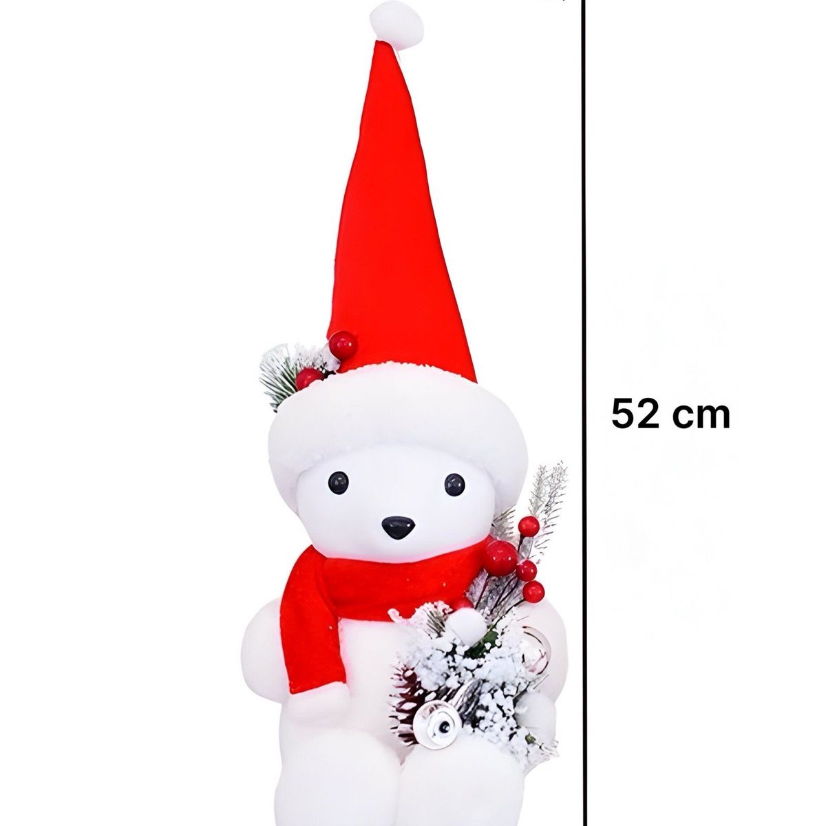 GENERICO - Oso polar blanco navideño con luz LED 52 cm
