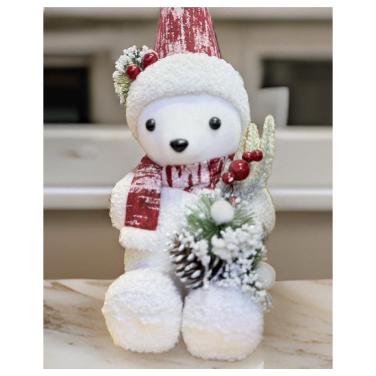 GENERICO - Oso polar blanco navideño con luz LED 52 cm