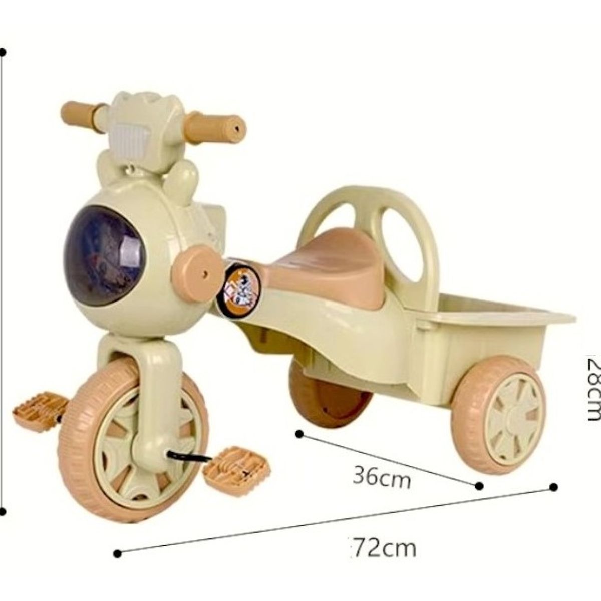 GENERICO - Triciclo color verde con canastilla tiene luces y sonido