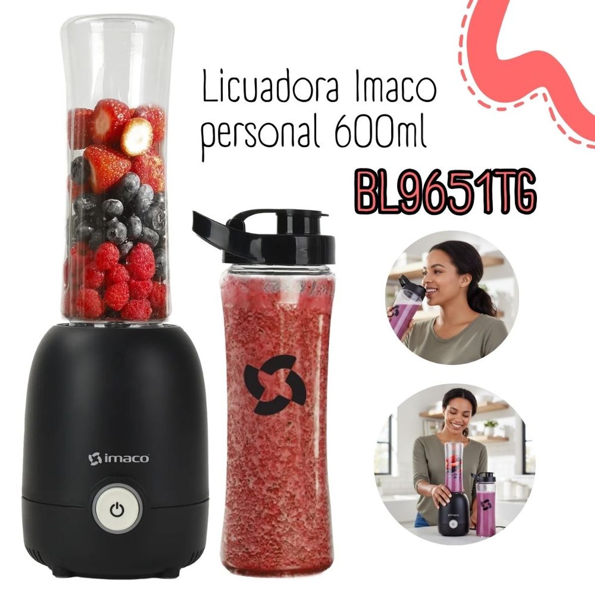 IMACO - Licuadora Personal Quick Mix Imaco - BL9651TG