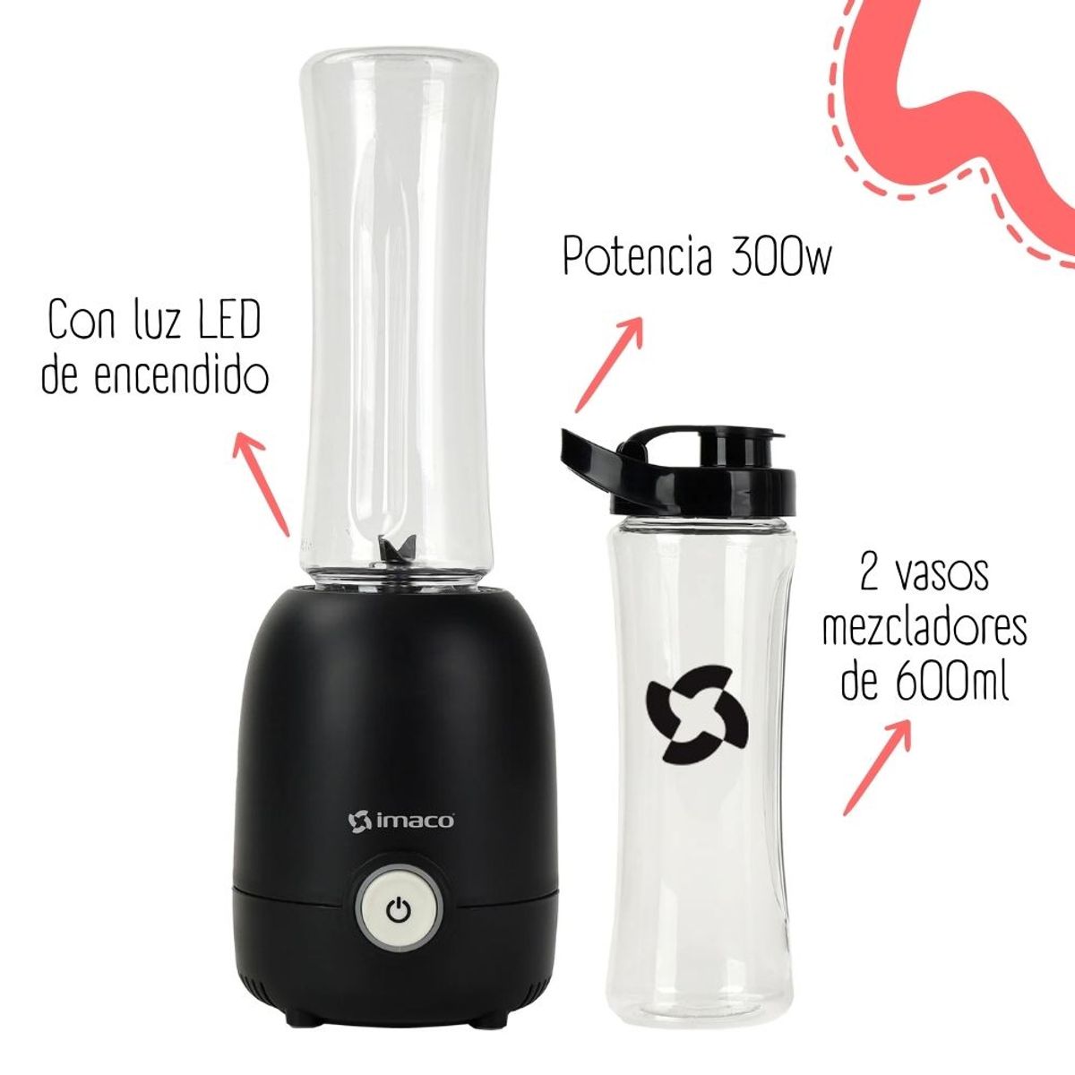 IMACO - Licuadora Personal Quick Mix Imaco - BL9651TG