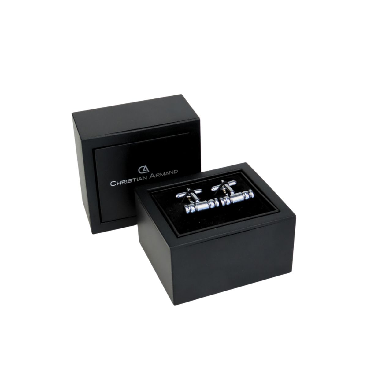CHRISTIAN ARMAND - JUEGO DE GEMELOS COLOR PLATA TIPO MANCUERNILLAS