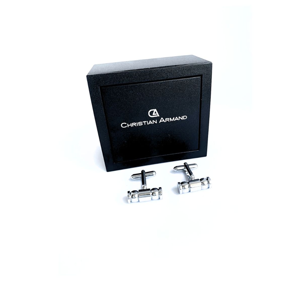 CHRISTIAN ARMAND - JUEGO DE GEMELOS COLOR PLATA TIPO MANCUERNILLAS
